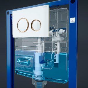 WC System Acanto WC with TurboFlush cistern, sigma, acuator plate sigma 50, fill valve type 212, flush valve type 383, duofix